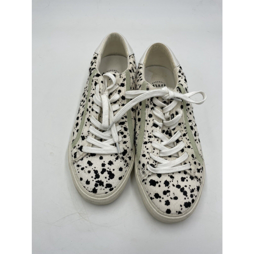 Madewell Sidewalk Shoes Women's 8.5M Black White Animal Print Calf Hair Sneakers